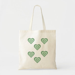 Funky Heart 2000s Y2K 90s Retro Green  Tote Bag