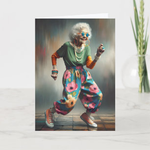 Funky Hipster Grandma's Birthday Card