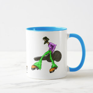 Funky Hipster Guitar Player Cartoon Character Mug