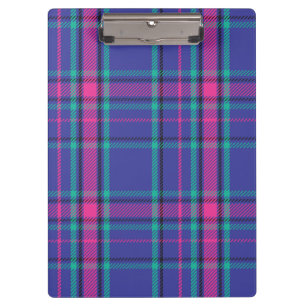Funky Hot Pink and Purple Plaid Tartan  iPad Air C Clipboard