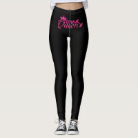 Funky hot pink faux glitter gym queen text 