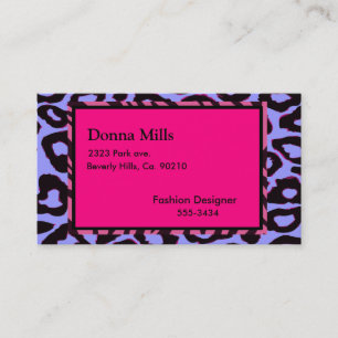 Funky Hot Pink Zebra Cheetah Set Business Card