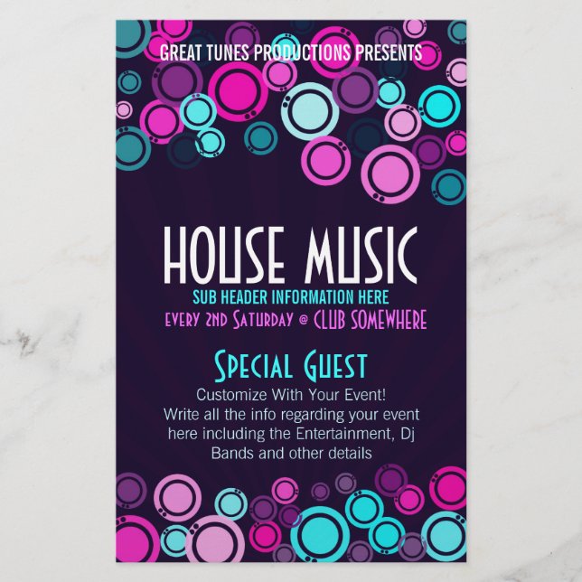 Funky House Music Club Party Flyer (Front)