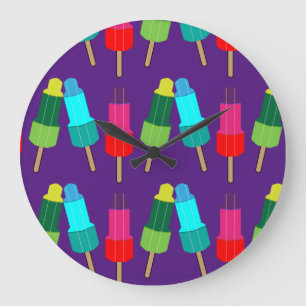 Funky Ice-Cream Pattern Ice-Cream Graphic Duvet Large Clock