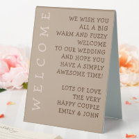 Funky informal Warm Welcome to Wedding Typography