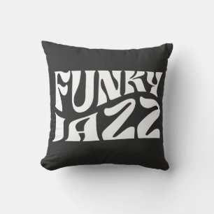 Funky Jazz Music Bold Typography Cushion