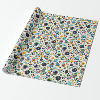 funky Kid's Outer Space  pattern Wrapping Paper