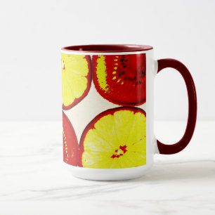 funky kiwi and lime pop art mug