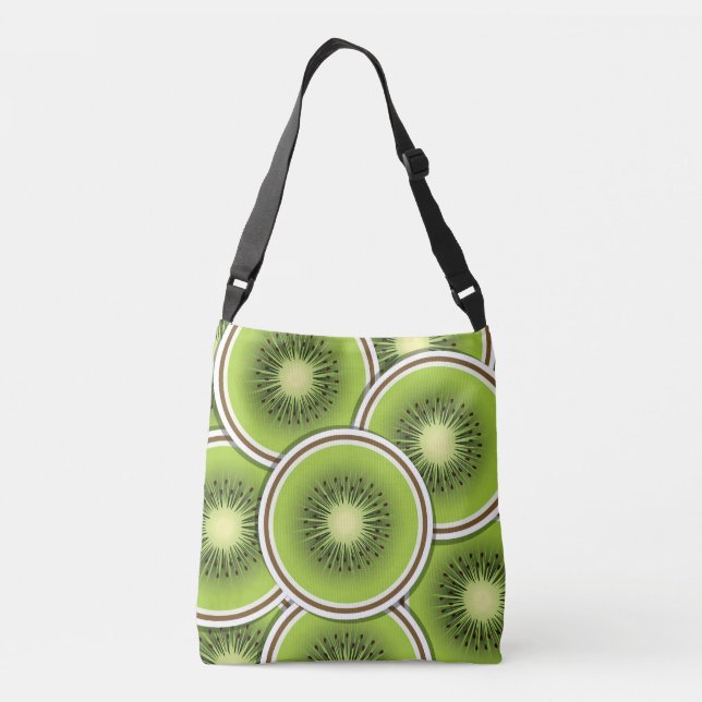 Funky kiwi fruit slices crossbody bag (Back)