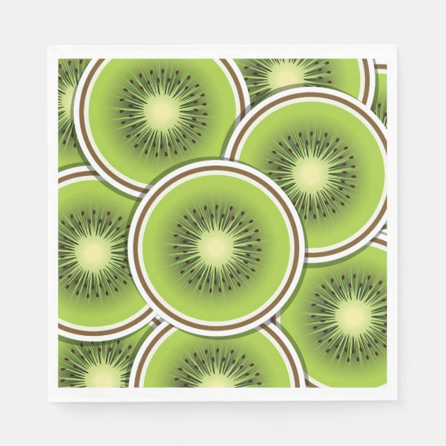 Funky kiwi fruit slices napkin (Front)