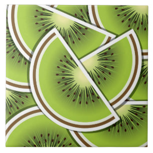 Funky kiwi fruit wedges ceramic tile