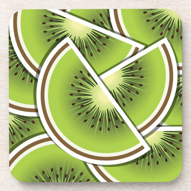 Funky kiwi fruit wedges coaster (Front)