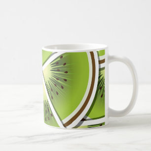 Funky kiwi fruit wedges coffee mug
