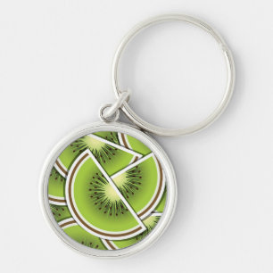 Funky kiwi fruit wedges key ring