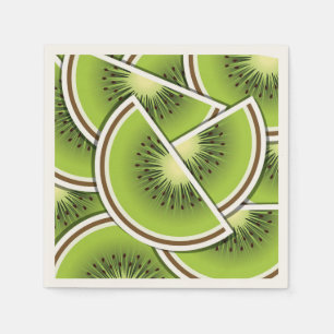 Funky kiwi fruit wedges napkin