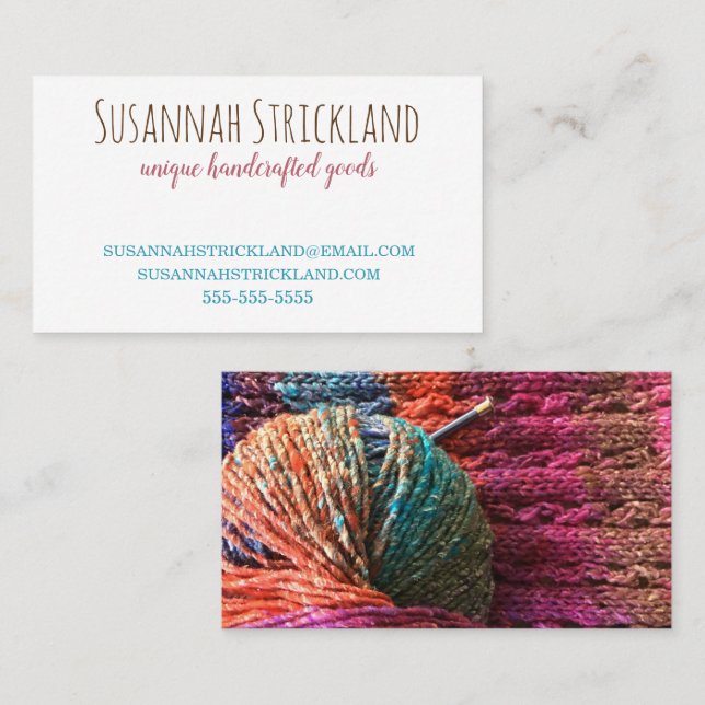 Funky Knit Yarn Business Card (Front/Back)
