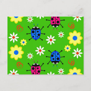 Funky Ladybugs Postcard