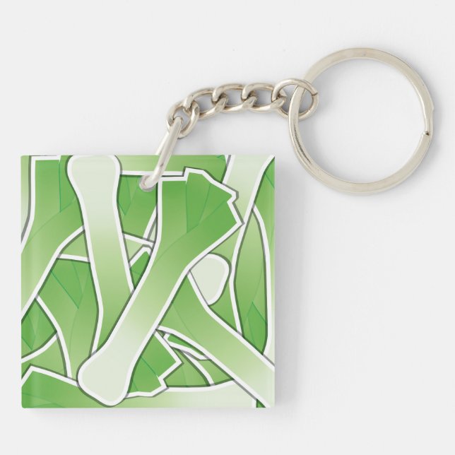 Funky leek key ring (Back)