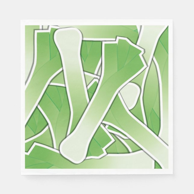 Funky leek napkin (Front)