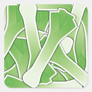 Funky leek square sticker