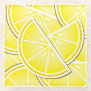 Funky lemon wedges! glass coaster