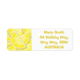 Funky lemon wedges! return address label