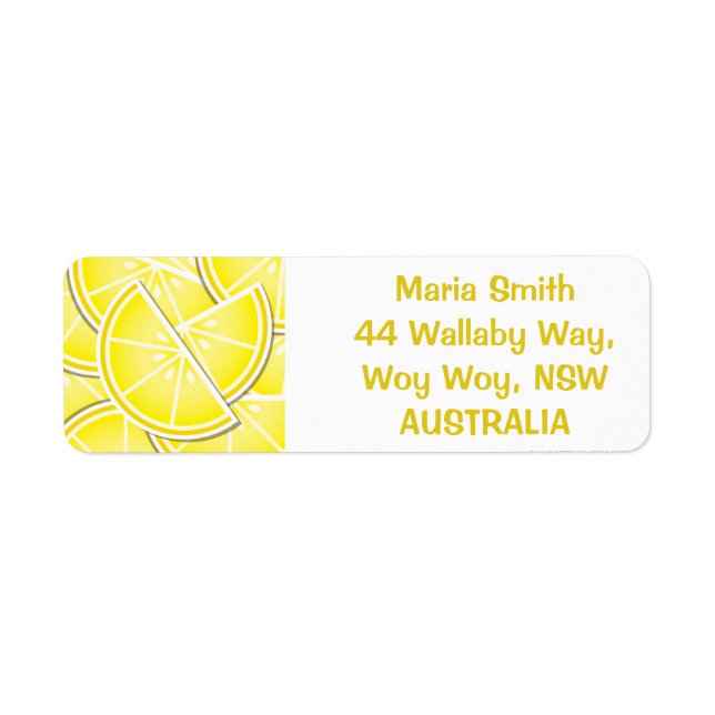 Funky lemon wedges! return address label (Front)