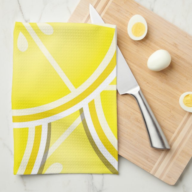 Funky lemon wedges! tea towel (Quarter Fold)