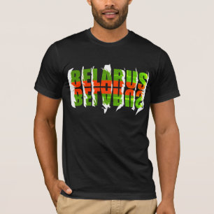 Funky Letters Belarus Беларусь Flag T-Shirt Tee