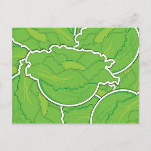 Funky lettuce postcard