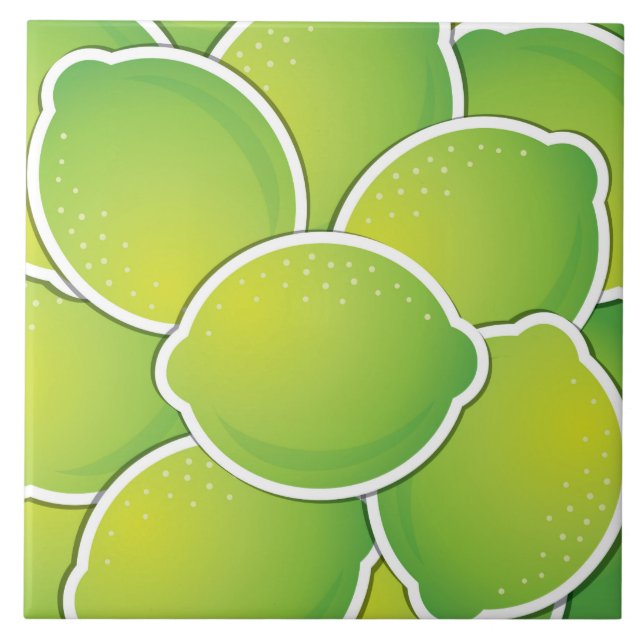 Funky lime ceramic tile (Front)