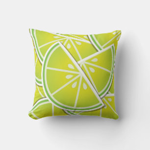 Funky lime wedges cushion