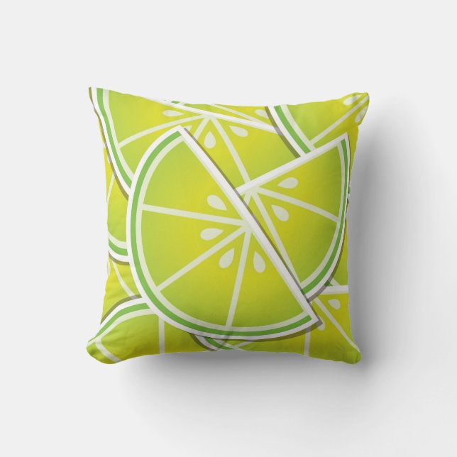 Funky lime wedges cushion (Front)