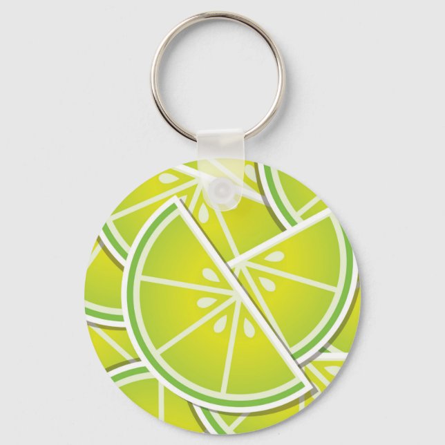 Funky lime wedges key ring (Front)