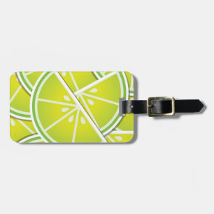 Funky lime wedges luggage tag