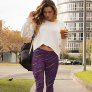 Funky Lines Purple Leggings