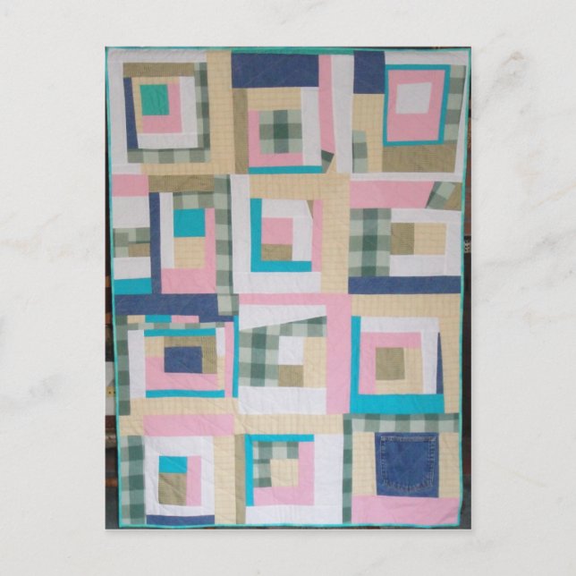 Funky Log Cabin Quilt Postcard (Front)