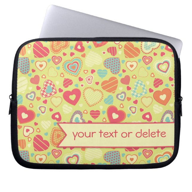 Funky Love small heart pattern. Laptop Sleeve (Front)