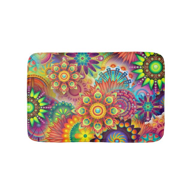 Funky Mandalas Bath Mat (Front)