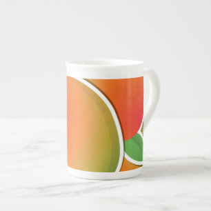 Funky mango bone china mug