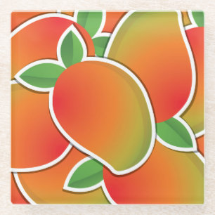 Funky mango glass coaster