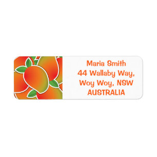 Funky mango return address label