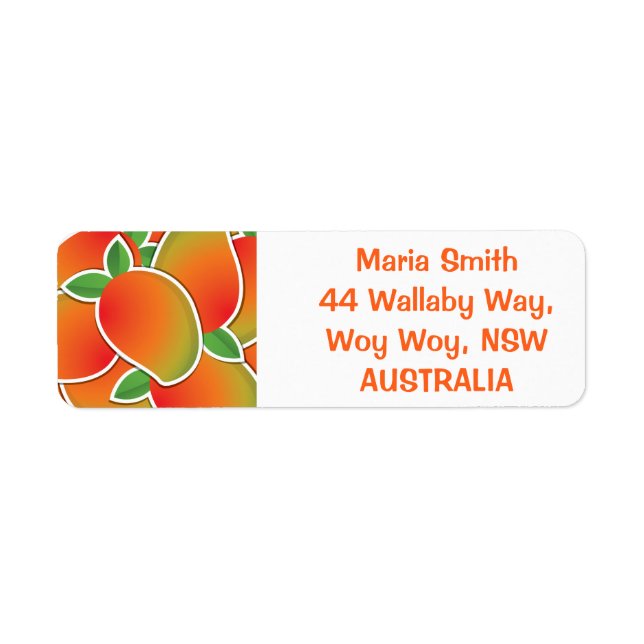 Funky mango return address label (Front)