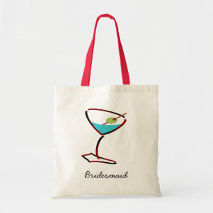 Funky martini red Bridesmaid Favours Tote Bag