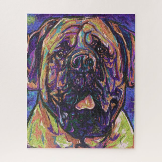 Funky Mastiff Dog Puzzle (Vertical)