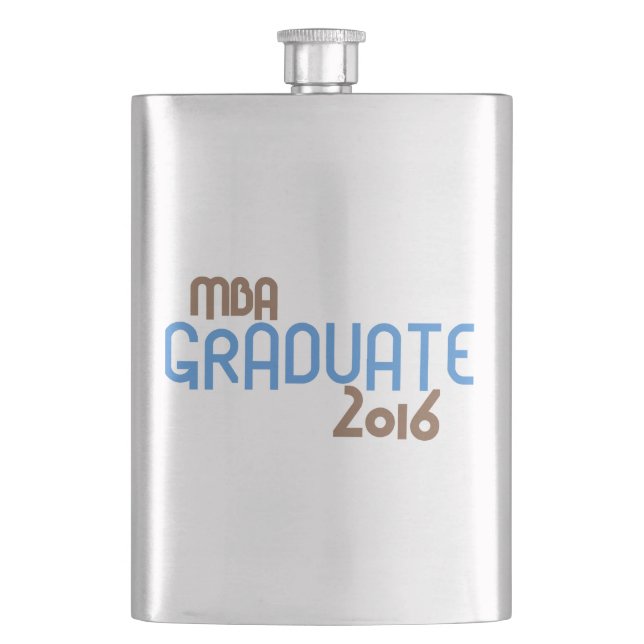 Funky MBA Graduate 2016 (Blue) Hip Flask (Front)