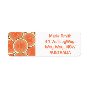 Funky melons return address label