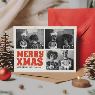 Funky Merry Xmas Groovy Photo Christmas Card