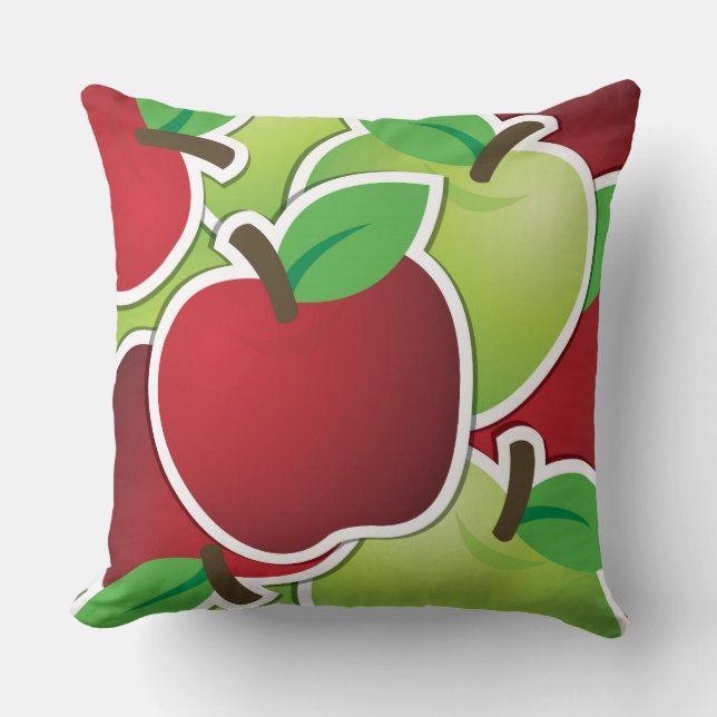 Funky mixed apples cushion (Front)