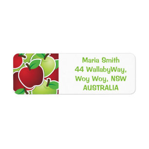 Funky mixed apples return address label